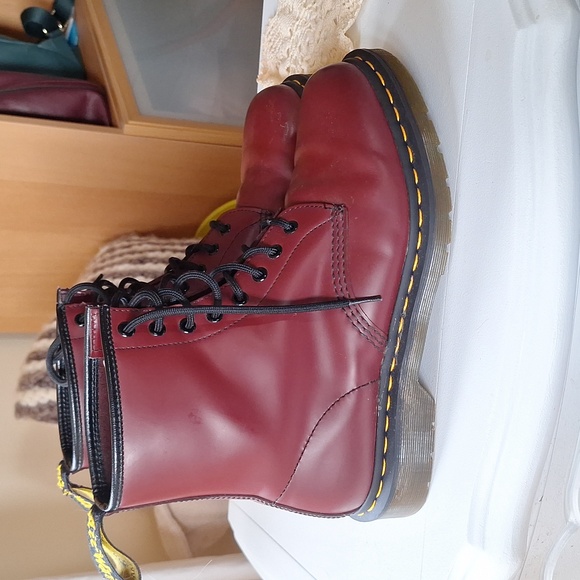 Dr. Martens Burgundy Combat Boots - Picture 2 of 5